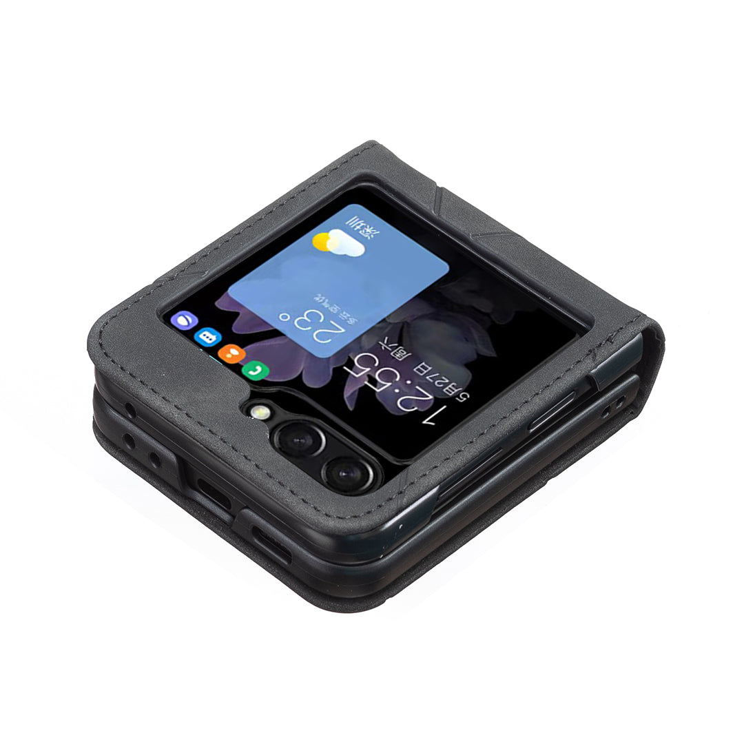 BINFEN COLOR For Samsung Galaxy Z Flip7 5G Phone Case  Wallet Stand Geometry Imprinted Leather Cover