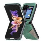 BINFEN COLOR For Samsung Galaxy Z Flip7 5G Phone Case  Wallet Stand Geometry Imprinted Leather Cover