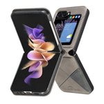 BINFEN COLOR For Samsung Galaxy Z Flip7 5G Phone Case  Wallet Stand Geometry Imprinted Leather Cover
