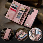 CASEME For Samsung Galaxy S26 FE / S25 FE Phone Cases  008 Leather Cover with Detachable Wallet and Strap