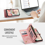 CASEME For Samsung Galaxy S26 FE / S25 FE Phone Cases  008 Leather Cover with Detachable Wallet and Strap