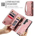 CASEME For Samsung Galaxy S26 FE / S25 FE Phone Cases  008 Leather Cover with Detachable Wallet and Strap