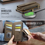 CASEME For iPhone 18 Pro / 17 Pro Case  C39 RFID Blocking Zipper Wallet Stand Leather Cover with Strap