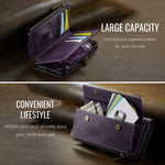 CASEME For Samsung Galaxy S25 FE Case  C39 RFID Blocking Zipper Wallet Stand Leather Cover with Strap