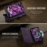 CASEME For Samsung Galaxy S25 FE Case  C39 RFID Blocking Zipper Wallet Stand Leather Cover with Strap