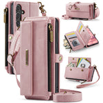 CASEME For Samsung Galaxy S25 FE Case  C39 RFID Blocking Zipper Wallet Stand Leather Cover with Strap
