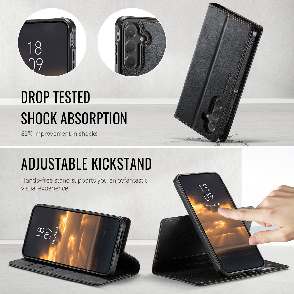 CASEME For Samsung Galaxy S26 FE / S25 FE Case  C49 Magnetic Case RFID Blocking Detachable Wallet Leather Phone Cover