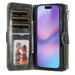 For iPhone Air Phone Case PU Leather Zipper Wallet Detachable Cover