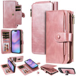 For iPhone Air Phone Case PU Leather Zipper Wallet Detachable Cover
