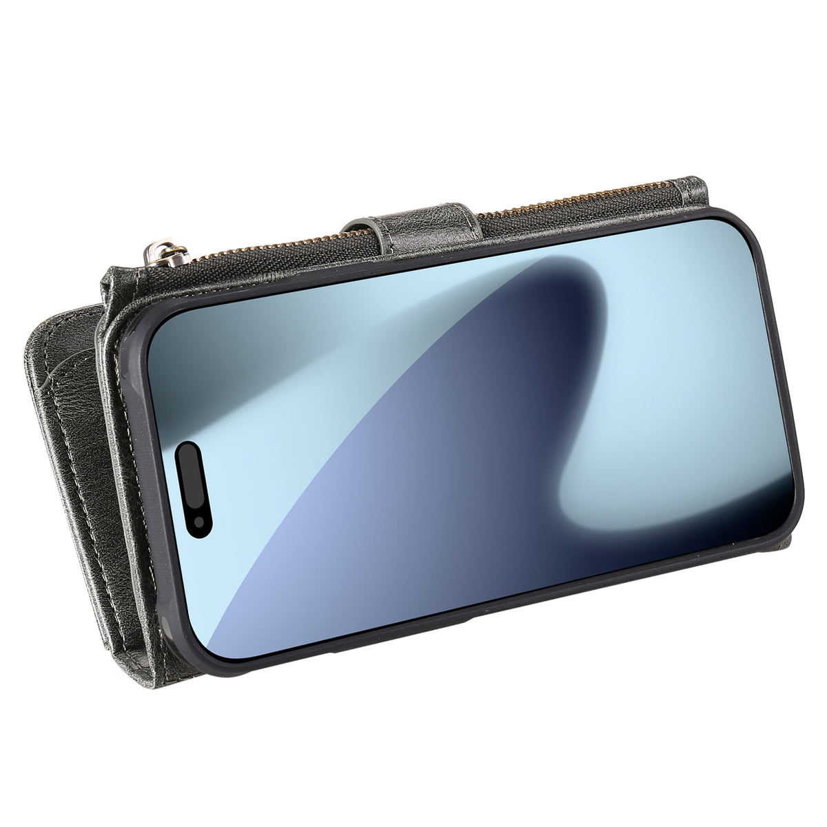 Til iPhone 18 Pro Max / 17 Pro Max Telefoncover PU Læder Lynlås Tegnebog Aftageligt Cover