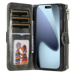 Til iPhone 18 Pro Max / 17 Pro Max Telefoncover PU Læder Lynlås Tegnebog Aftageligt Cover