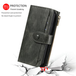 Til iPhone 18 Pro Max / 17 Pro Max Telefoncover PU Læder Lynlås Tegnebog Aftageligt Cover