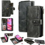 For iPhone 17 Phone Case PU Leather Zipper Wallet Detachable Cover