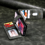 For iPhone 17 Phone Case PU Leather Zipper Wallet Detachable Cover