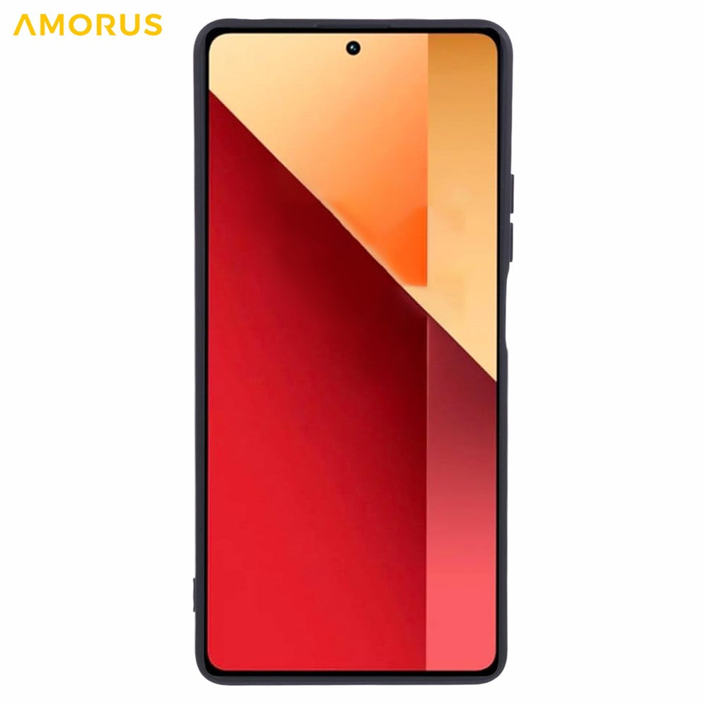 AMORUS For Xiaomi Redmi Note 13R Pro 5G Case Precise Cutouts TPU Fiber Lining Shockproof Phone Cover