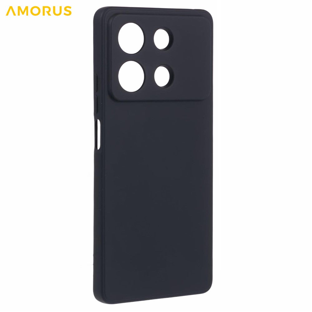 AMORUS For Xiaomi Redmi Note 13R Pro 5G Case Precise Cutouts TPU Fiber Lining Shockproof Phone Cover