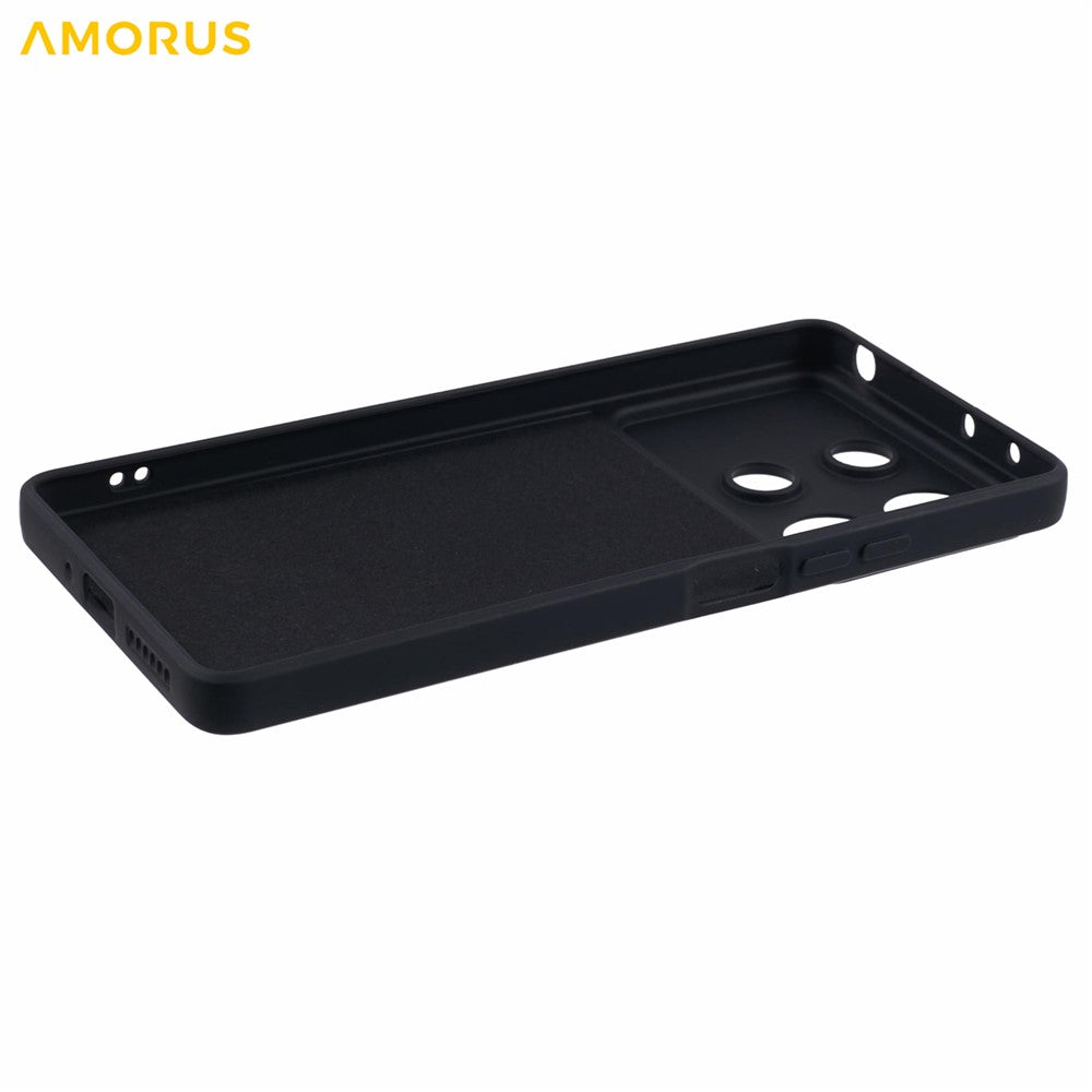 AMORUS For Xiaomi Redmi Note 13R Pro 5G Case Precise Cutouts TPU Fiber Lining Shockproof Phone Cover