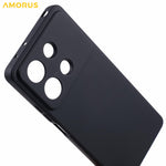 AMORUS For Xiaomi Redmi Note 13R Pro 5G Case Precise Cutouts TPU Fiber Lining Shockproof Phone Cover