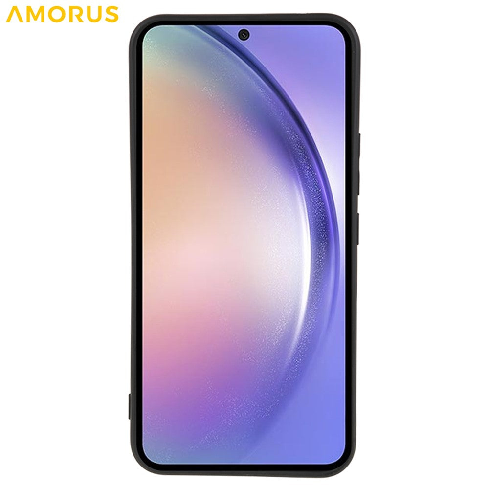 AMORUS Til Samsung Galaxy S23 FE Cover Præcise Udskæringer TPU Fiber Foring Stødsikkert Telefoncover