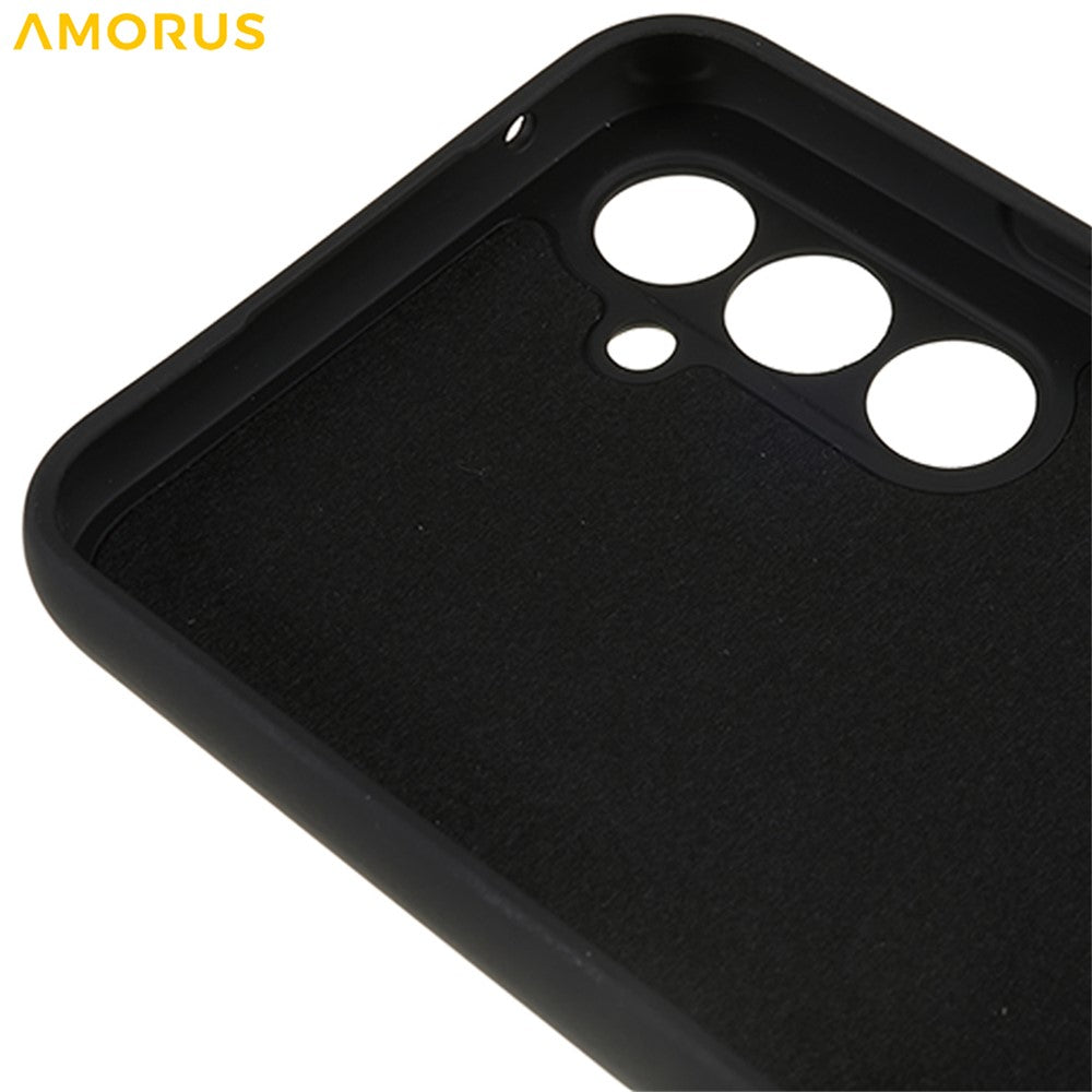 AMORUS Til Samsung Galaxy S23 FE Cover Præcise Udskæringer TPU Fiber Foring Stødsikkert Telefoncover