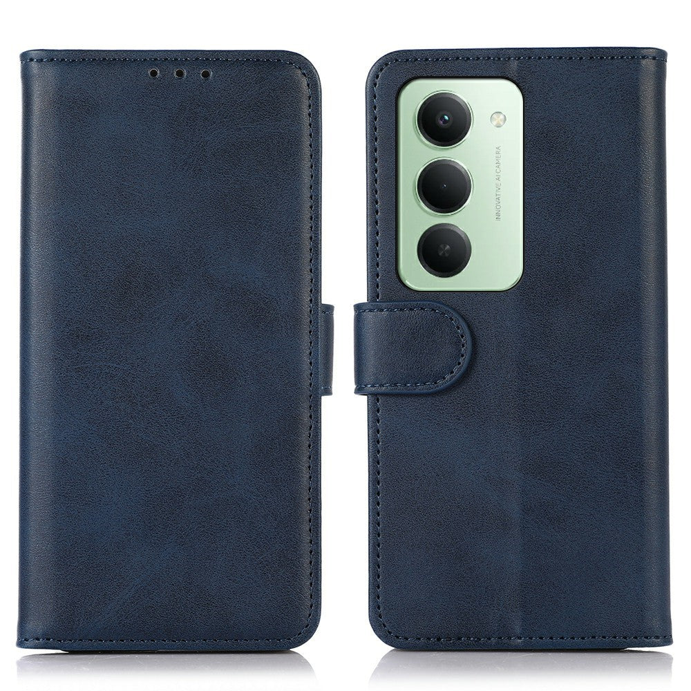 For Xiaomi Redmi 15 4G (EU) (171mm) Case Cowhide Texture Leather Wallet Phone Cover with Stand