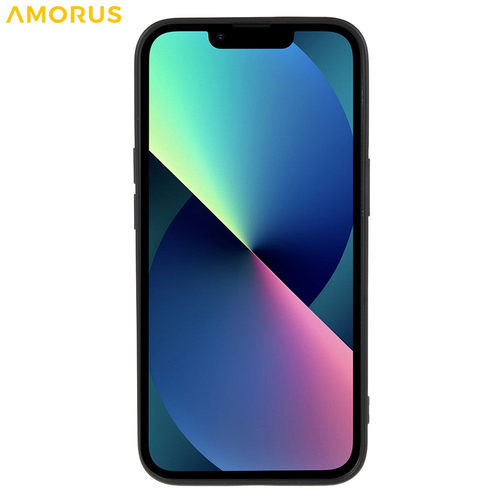 AMORUS For iPhone 13 mini Case Precise Cutouts TPU Fiber Lining Shockproof Phone Cover