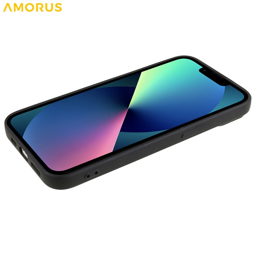 AMORUS For iPhone 13 mini Case Precise Cutouts TPU Fiber Lining Shockproof Phone Cover