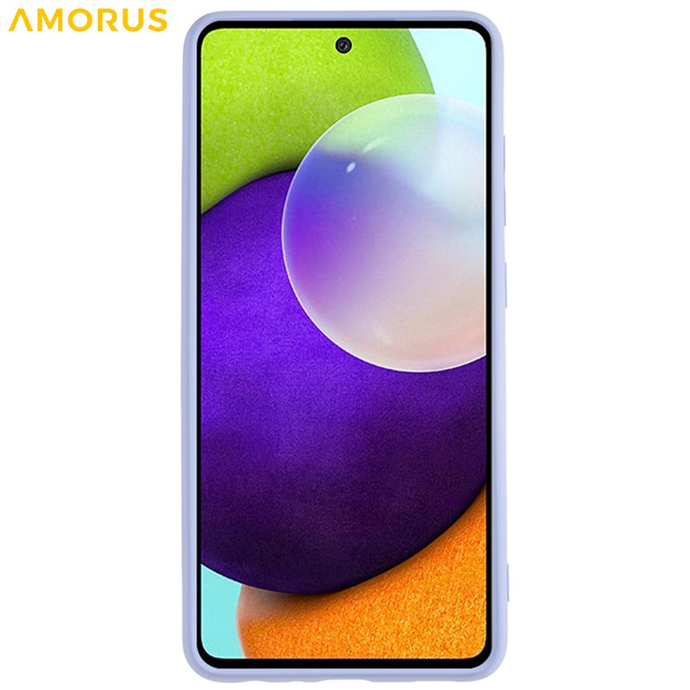 AMORUS För Samsung Galaxy A52 4G / 5G / A52s 5G Skal Precisa Utskärningar TPU Fiberfoder Stötsäkert mobilskal