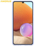 AMORUS For Samsung Galaxy A32 4G (EU Version) Case Precise Cutouts TPU Fiber Lining Shockproof Phone Cover