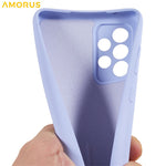 AMORUS For Samsung Galaxy A32 4G (EU Version) Case Precise Cutouts TPU Fiber Lining Shockproof Phone Cover