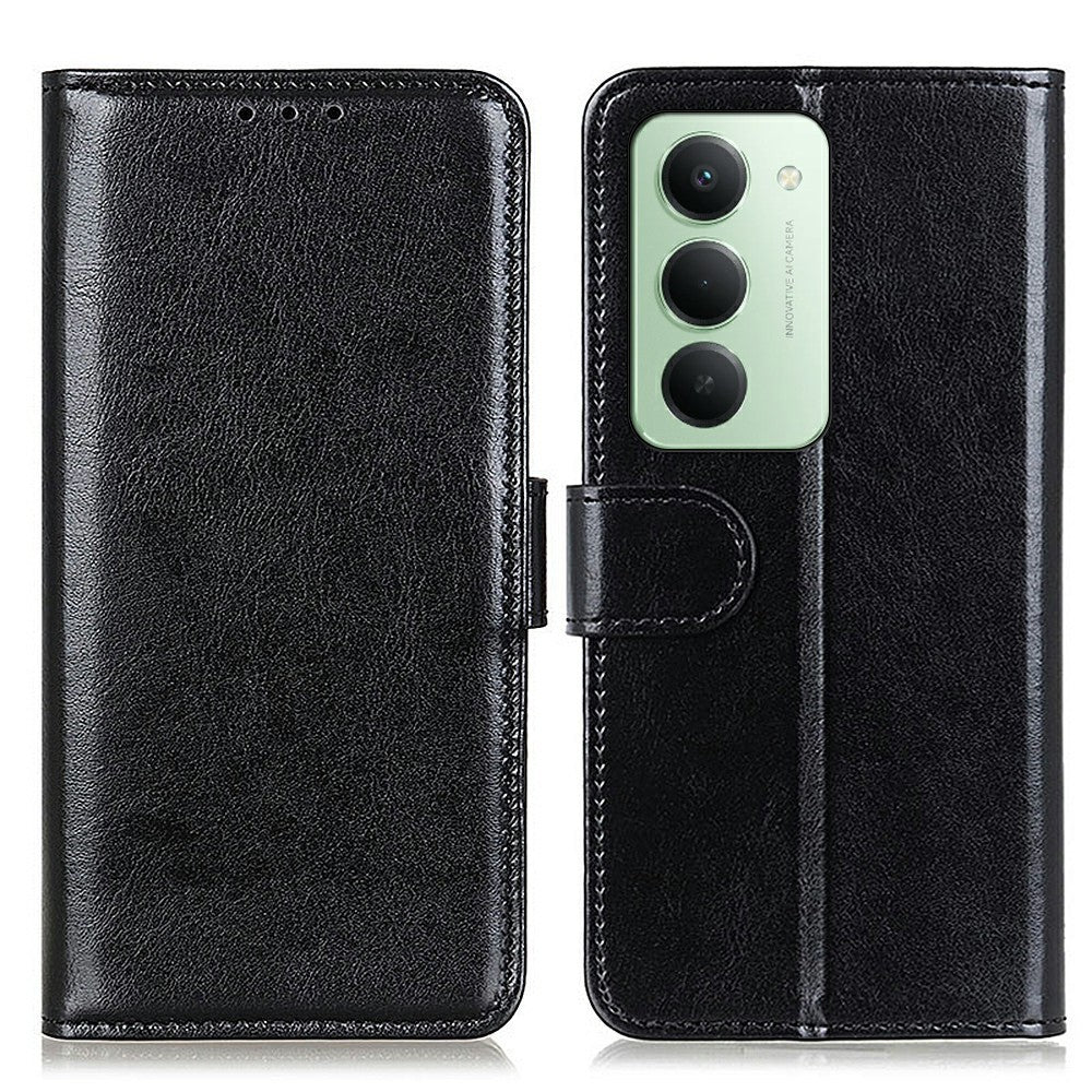 Xiaomi Redmi 15 4G (EU) (171mm) skal Crazy Horse textur PU-läder mobilstativ