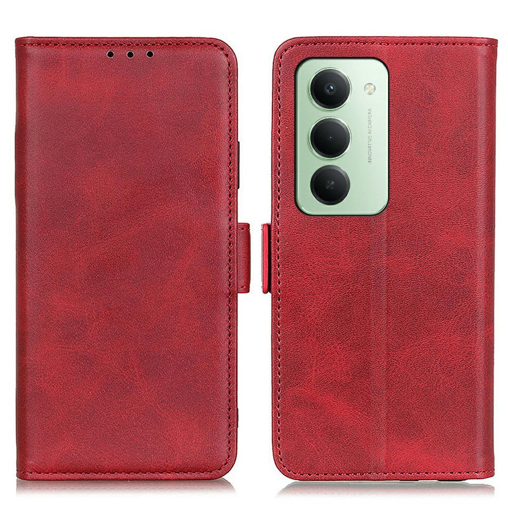 For Xiaomi Redmi 15 4G (EU) (171mm) Case Stand Cowhide Texture PU Leather Phone Cover