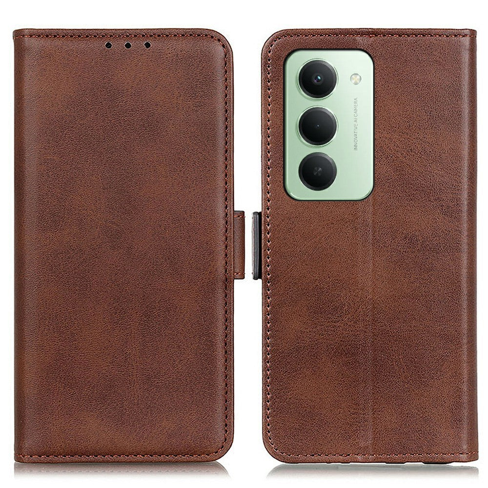 For Xiaomi Redmi 15 4G (EU) (171mm) Case Stand Cowhide Texture PU Leather Phone Cover