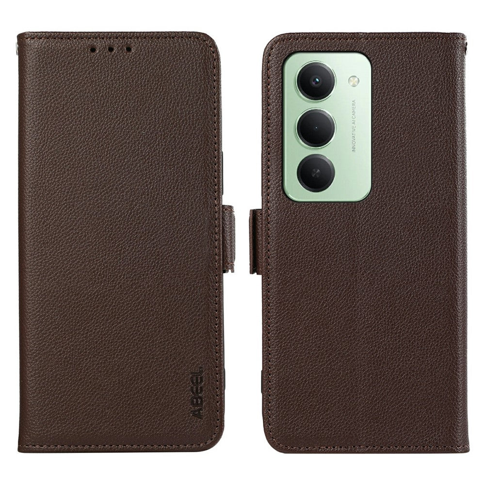 ABEEL For Xiaomi Redmi 15 4G (EU) (171mm) Case Litchi Texture Leather RFID Blocking Phone Cover