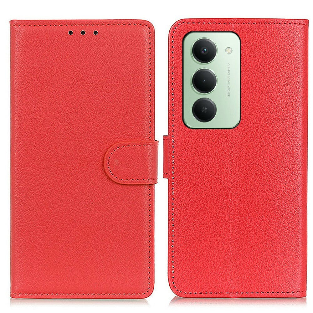 For Xiaomi Redmi 15 4G (EU) (171mm) Wallet Case PU Leather Phone Cover Litchi Texture