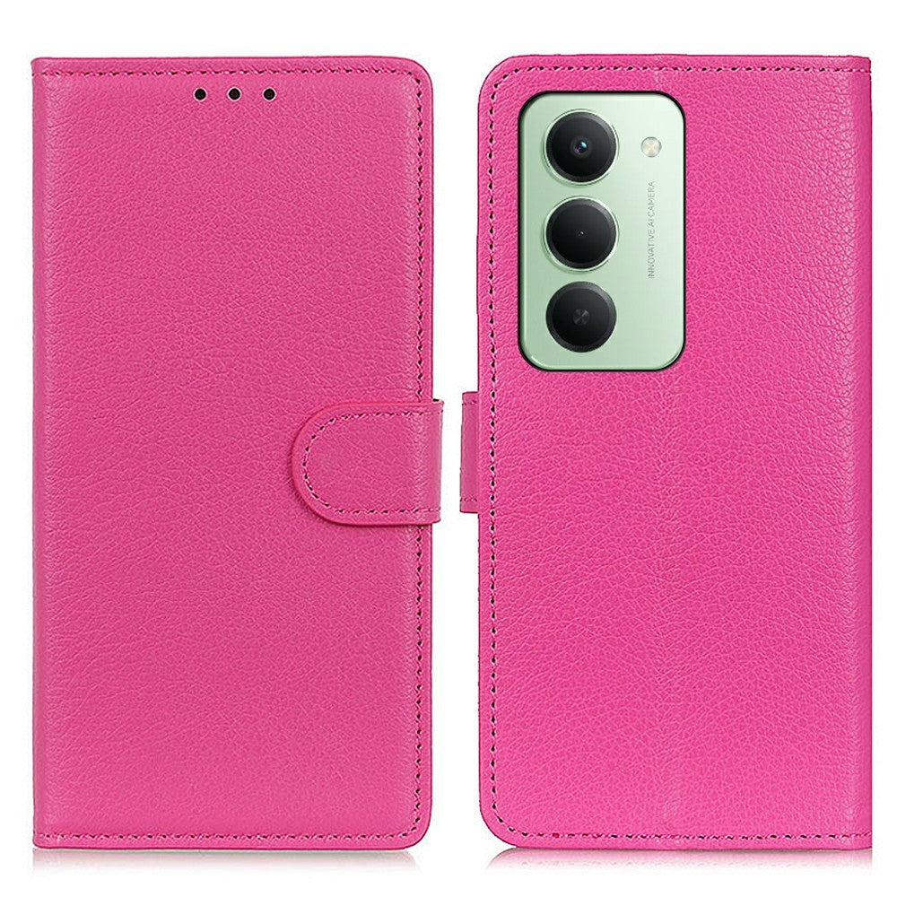 For Xiaomi Redmi 15 4G (EU) (171mm) Wallet Case PU Leather Phone Cover Litchi Texture