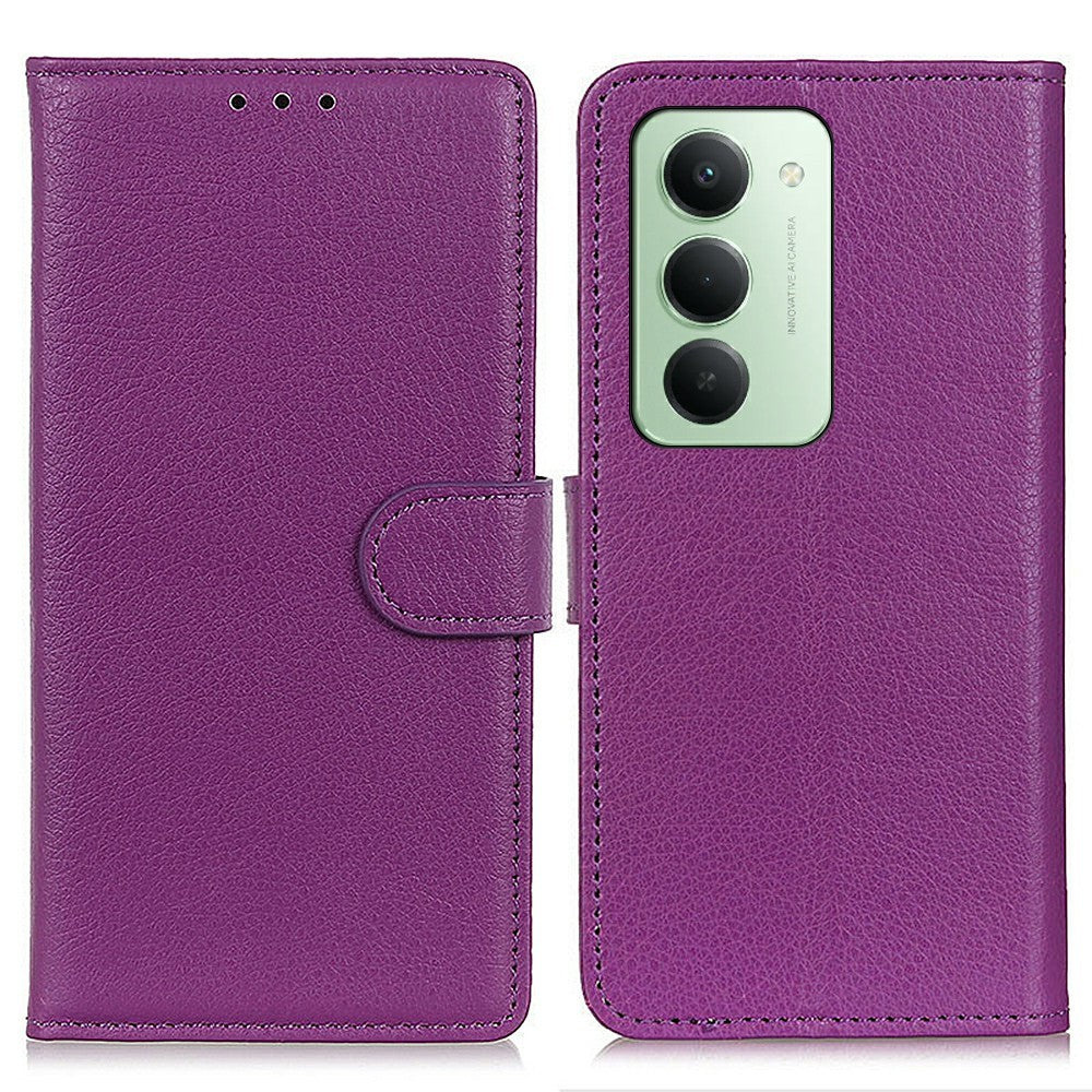 For Xiaomi Redmi 15 4G (EU) (171mm) Wallet Case PU Leather Phone Cover Litchi Texture