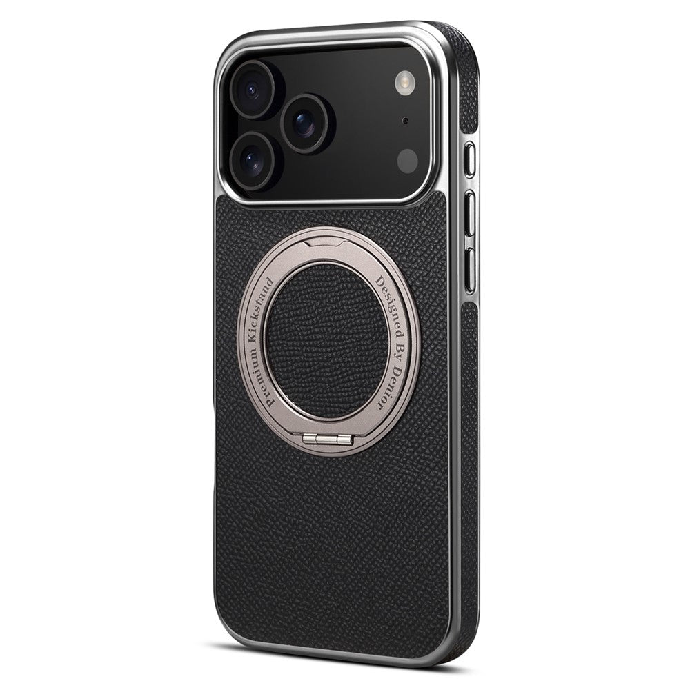 Til iPhone 17 Pro Max Cover med Støttefod Ægte Koskind Bagsidedæksel Kompatibel med MagSafe