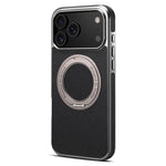 For iPhone 17 Pro Max Kickstand Case Genuine Cow Leather Back Cover Compatible with MagSafe