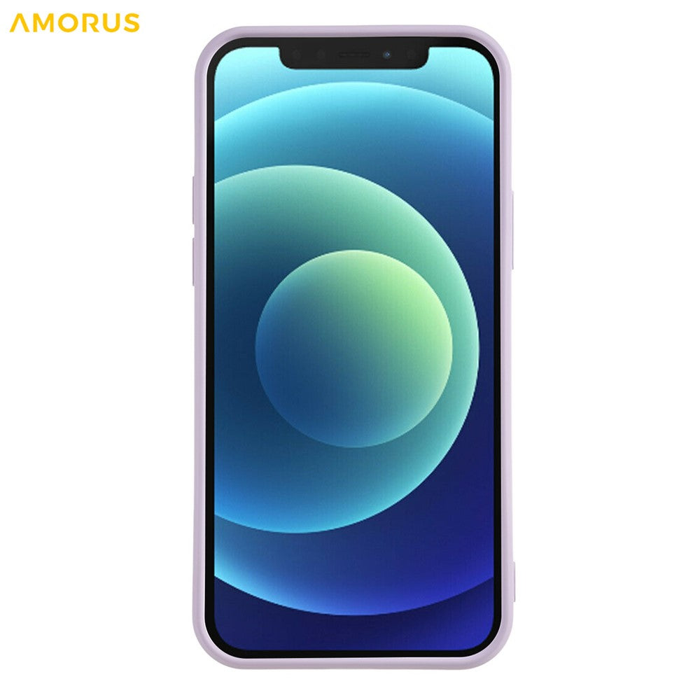 AMORUS For iPhone 12 Case Precise Cutouts TPU Fiber Lining Shockproof Phone Cover