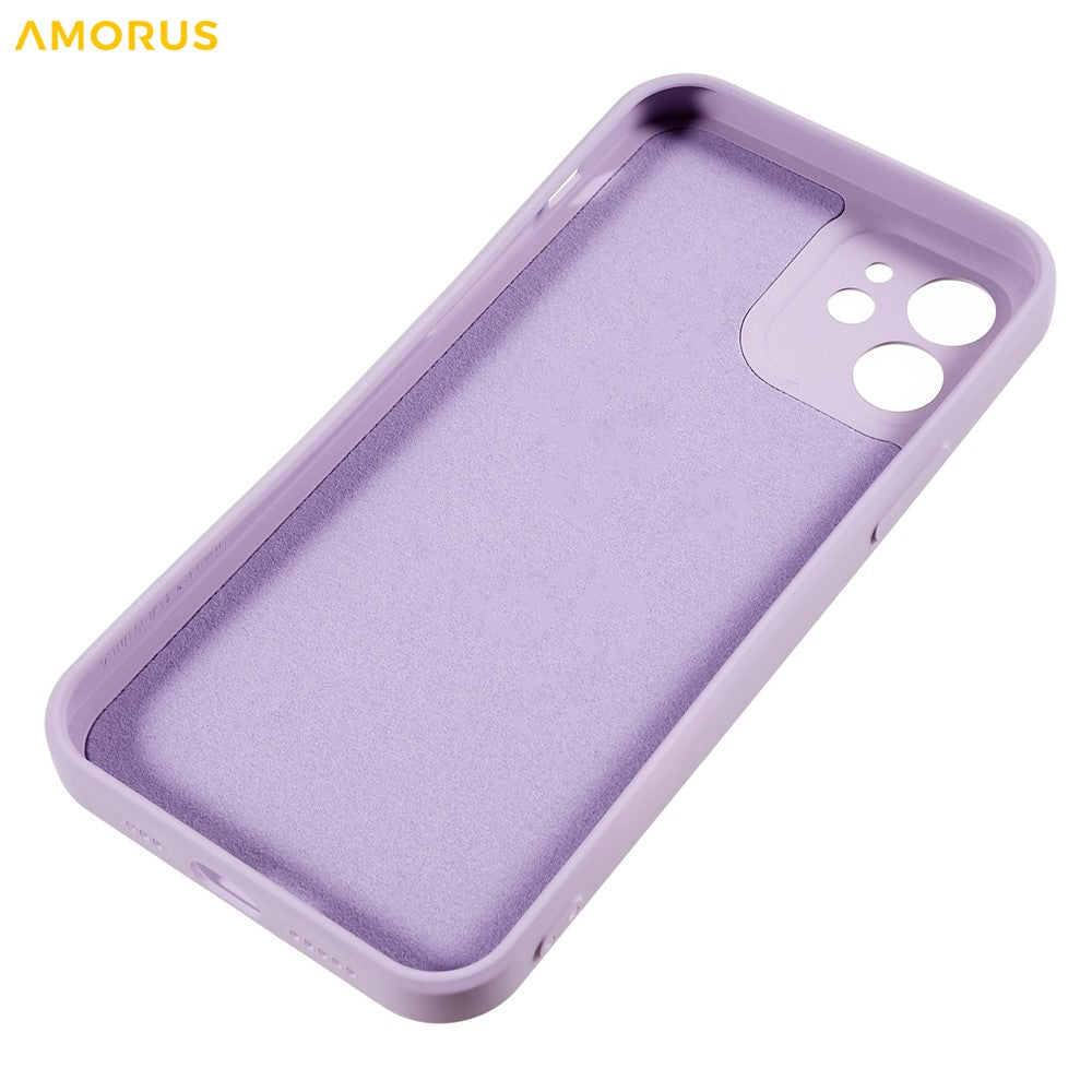 AMORUS For iPhone 12 Case Precise Cutouts TPU Fiber Lining Shockproof Phone Cover