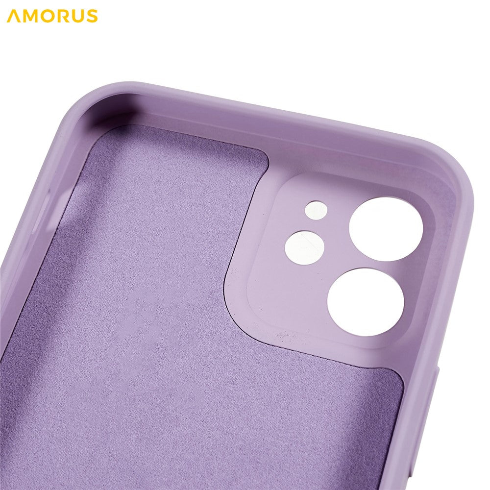 AMORUS For iPhone 12 Case Precise Cutouts TPU Fiber Lining Shockproof Phone Cover