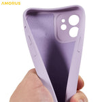 AMORUS For iPhone 12 Case Precise Cutouts TPU Fiber Lining Shockproof Phone Cover