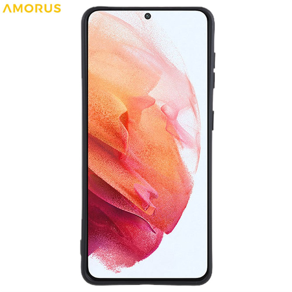 AMORUS For Samsung Galaxy S21 4G / 5G Case Precise Cutouts TPU Fiber Lining Shockproof Phone Cover