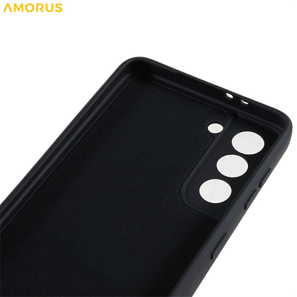 AMORUS For Samsung Galaxy S21 4G / 5G Case Precise Cutouts TPU Fiber Lining Shockproof Phone Cover