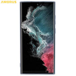 AMORUS For Samsung Galaxy S22 Ultra 5G Case Precise Cutouts TPU Fiber Lining Shockproof Phone Cover