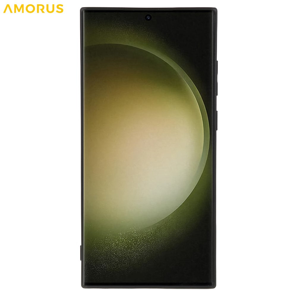 AMORUS For Samsung Galaxy S23 Ultra Case Precise Cutouts TPU Fiber Lining Shockproof Phone Cover