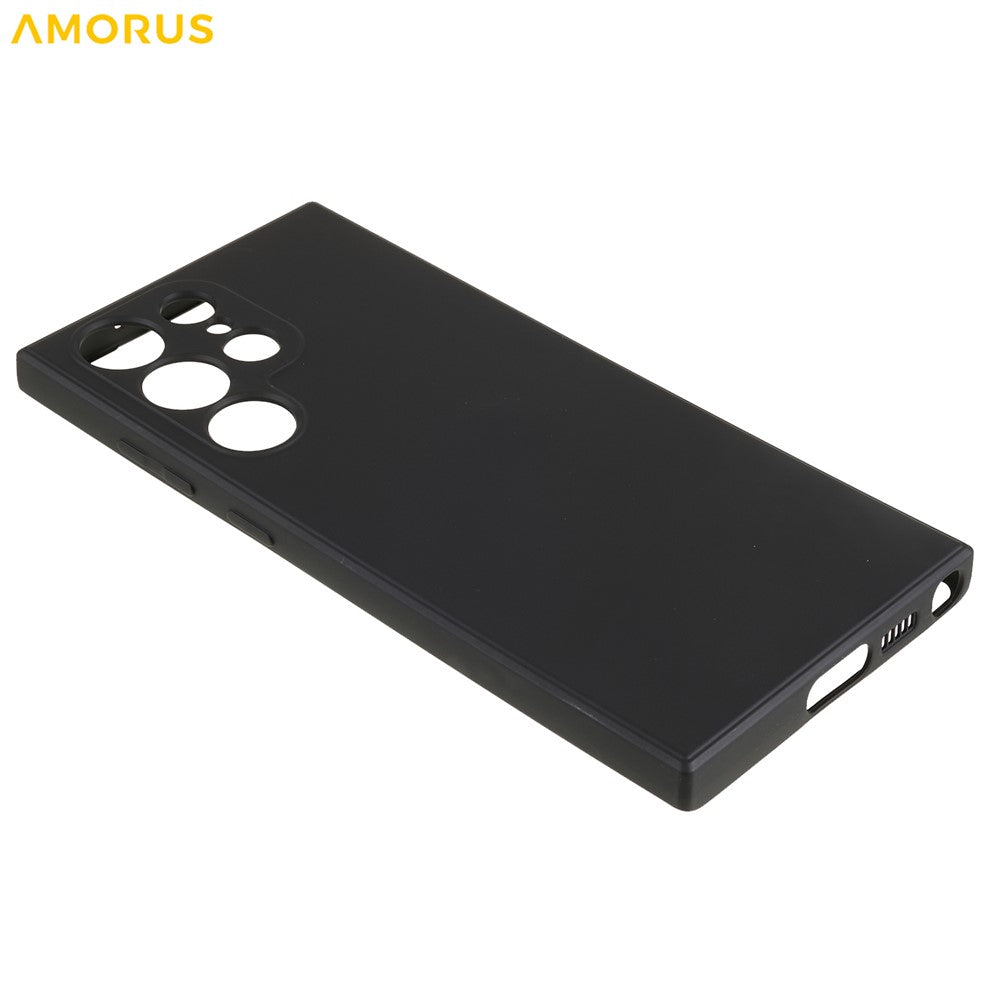 AMORUS For Samsung Galaxy S23 Ultra Case Precise Cutouts TPU Fiber Lining Shockproof Phone Cover