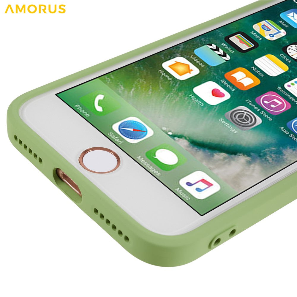 AMORUS TPU Case for iPhone SE (2022) / (2020) / 8 / 7 Precise Cutouts Fiber Lining Shockproof Phone Cover
