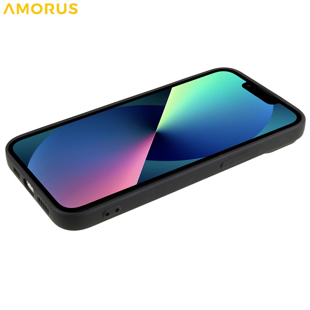 AMORUS For iPhone 13 Case Precise Cutouts TPU Fiber Lining Shockproof Phone Cover